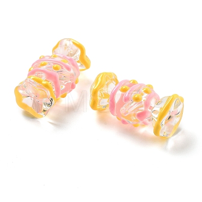 Transparent Acrylic Enamel Beads OACR-P027-01B-1