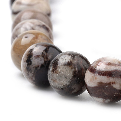 Natural Zebra Jasper Beads Strands G-S259-30-6mm-1