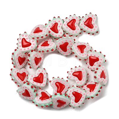 Baking Paint Glass Bumpy Beads Heart LAMP-V001-07D-1