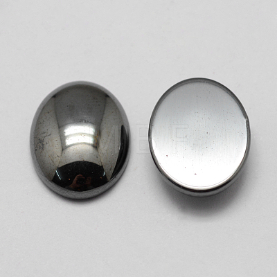 Non-magnetic Synthetic Hematite Cabochons X-G-P162-04-13x18mm-1