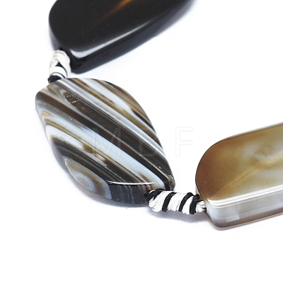 Natural Banded Agate/Striped Agate Beads Strands G-L544-006E-1