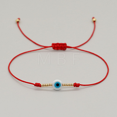 Vintage Evil Eye Miyuki Gold Beaded Braided Bracelets with Brass Beads for Women TE3709-3-1