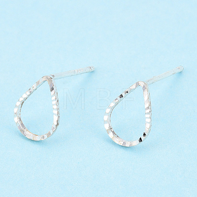925 Sterling Silver Hollow Teardrop Stud Earrings STER-T005-08-1