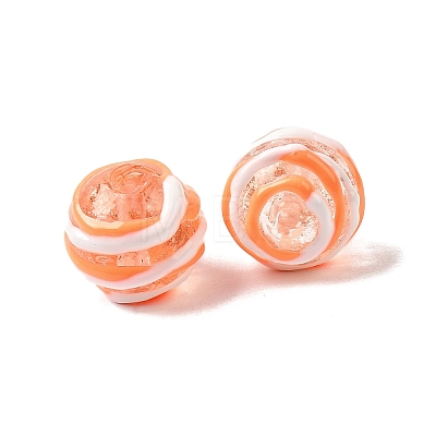 Handmade Gold Sand Enamel Lampwork Beads LAMP-B035-03F-1