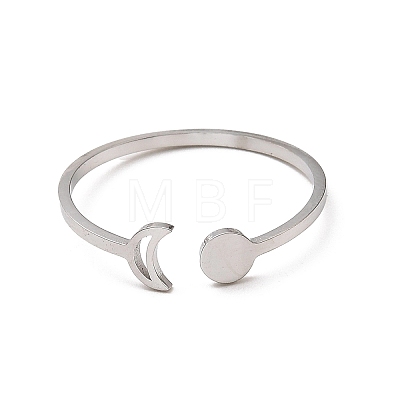 Non-Tarnish 304 Stainless Steel Open Cuff Rings RJEW-Q808-01C-P-1