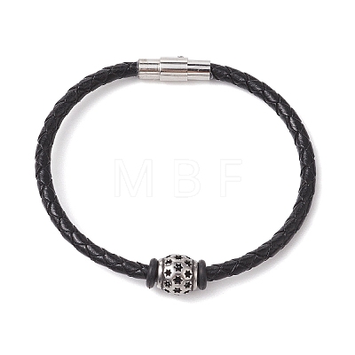 Braided Leather Cord Bracelets BJEW-JB11387-05-1