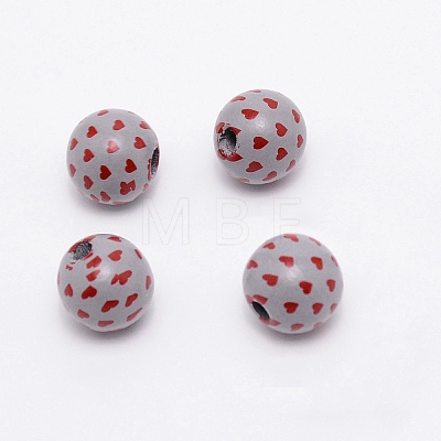 Printed Natural Wood Beads WOOD-TAC0007-59C-1