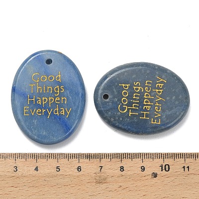 Natural Blue Aventurine(Dyed & Heated) Pendants G-K353-06F-1