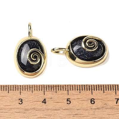 Synthetic Blue Goldstone Oval Pendants G-K371-01G-04-1