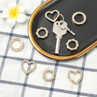 15Pcs 3 Styles Zinc Alloy Spring Gate Rings FIND-CJ0004-77-1