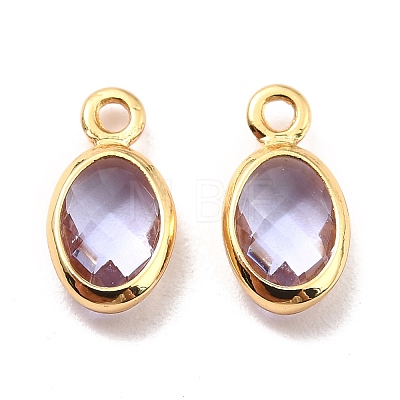 Eco-Friendly Brass with Glass Pendants X-KK-K268-01X-1