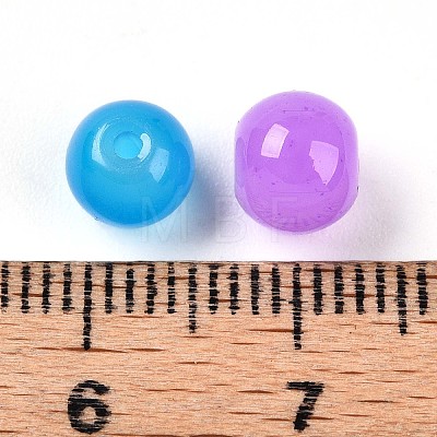 Baking Painted Imitation Jade Glass Beads DGLA-Q021-6mm-M-1