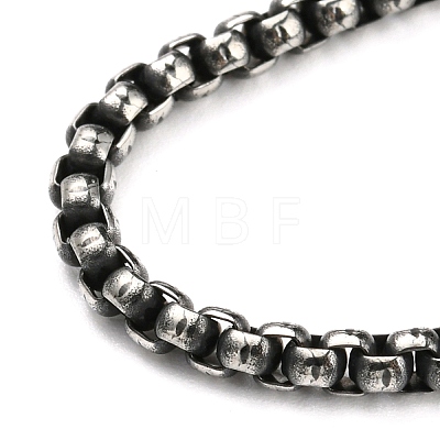 304 Stainless Steel Box Chain Necklace NJEW-D046-01B-1