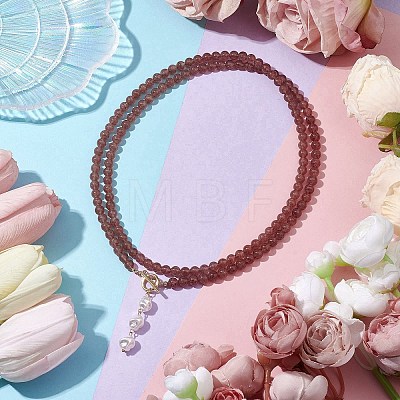 Natural Strawberry Quartz Beaded Necklaces NJEW-JN04878-1