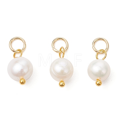 3Pcs 3 Colors Natural Cultured Freshwater Pearl Two Sides Polished Charms PALLOY-JF04036-1