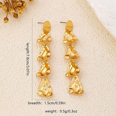 Alloy Nuggets Tassel Stud Earrings FS-WGA2C32-01-1