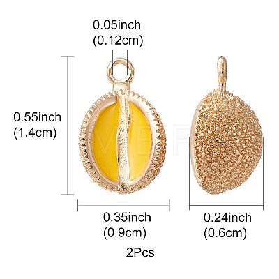 2Pcs Brass Enamel Charms KK-YW0001-77-1