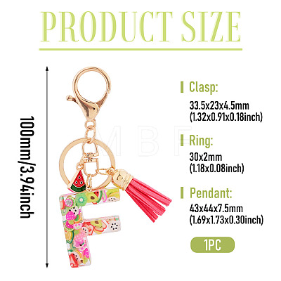 Fruit Series Letter Resin Keychains KEYC-TAC0033-02F-1