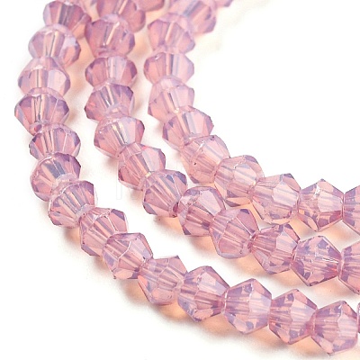 Baking Painted Transparent Glass Beads Strands DGLA-F029-J2mm-04-1