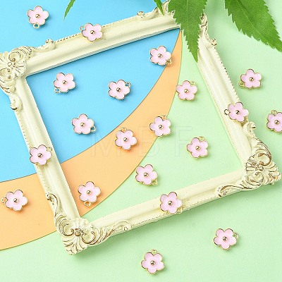 Light Gold Plated Alloy Enamel Pendants ENAM-YW0002-20B-1