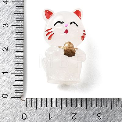 Luminous Resin Lucky Cat Display Decorations DJEW-P020-01C-1