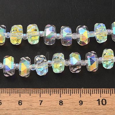 Transparent Electroplate Glass Beads Strands EGLA-P062-01A-1