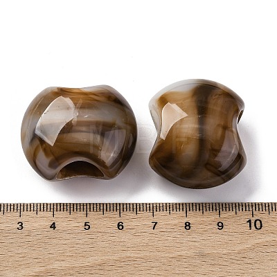 Two Tone Opaque Acrylic Beads OACR-Z025-02B-1