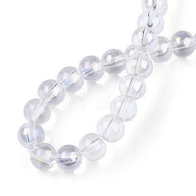 Electroplate Transparent Glass Beads Strands GLAA-T032-T6mm-AB13-1