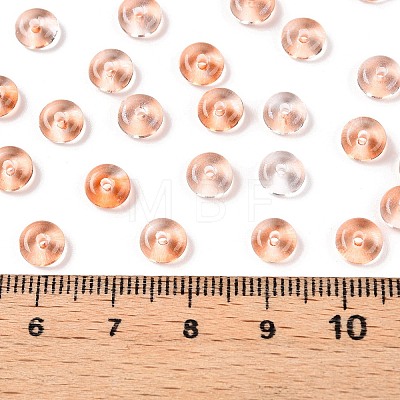 Spray Painted Transparent Glass Seed Beads SEED-T007-05D-1