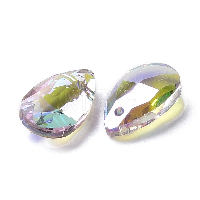 Faceted Teardrop Glass Pendants X-GLAA-O008-A16-1