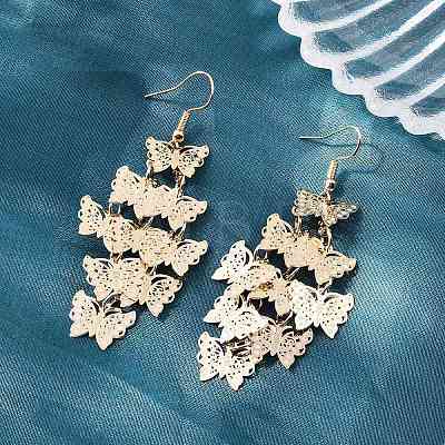 Brass Dangle Earrings EJEW-B157-02B-G-1