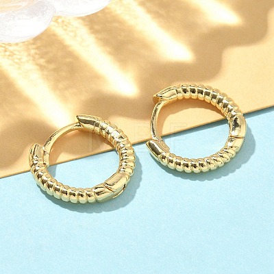 Textured Brass Hoop Earrings EJEW-A132-13G-1