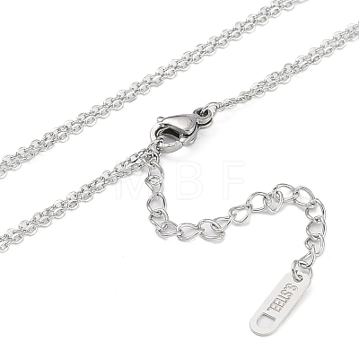 Non-Tarnish 304 Stainless Steel Cable Chain Religion Cross Pendant Necklaces for Women NJEW-K276-05B-P-1