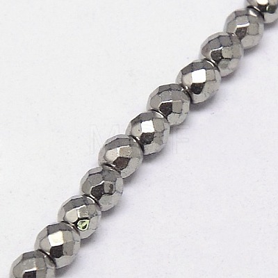 Electroplate Non-magnetic Synthetic Hematite Beads Strands G-J169B-4mm-M-1