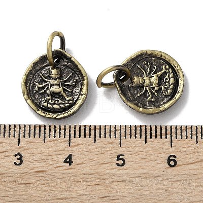 Tibetan Style Brass Pendants KK-M284-36AB-1
