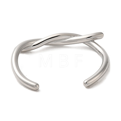304 Stainless Steel Wire Wrap Cuff Bangles BJEW-Q773-06C-P-1