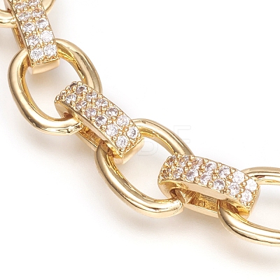 Brass Cable Chains Bracelets BJEW-I286-01G-1