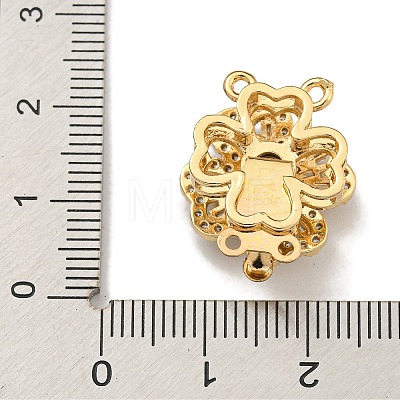 Brass Micro Pave Clear Cubic Zirconia Box Clasps KK-U037-34G-01-1