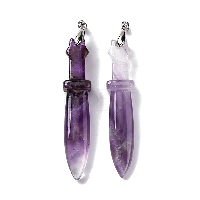 Natural Amethyst Big Pendants G-K338-41P-03-1