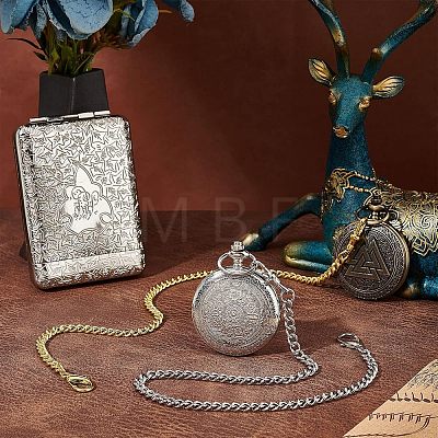 Unicraftale 2Pcs 2 Style Iron Clip Pocket Watch Chain DIY-UN0003-62-1