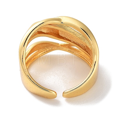 Brass Open Cuff Rings for Women RJEW-E292-18G-1