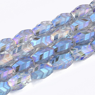 Electroplate Glass Beads Strands EGLA-T018-02-1