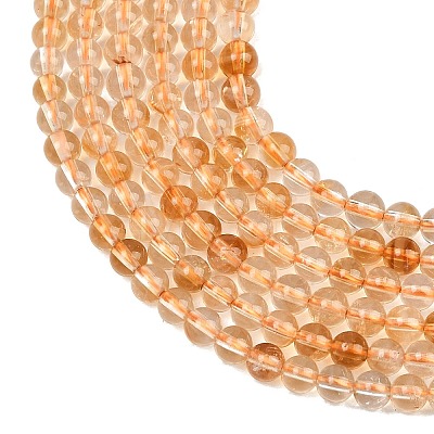 Natural Citrine(Heated) Beads Strands G-L659-A01-4mm-1