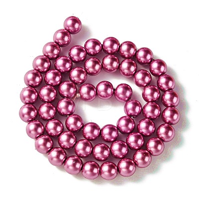Eco-Friendly Glass Pearl Beads Strands X-HY-A008-8mm-RB027-1