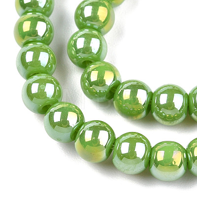 Electroplate Opaque Glass Beads Strands GLAA-T032-P4mm-AB06-1