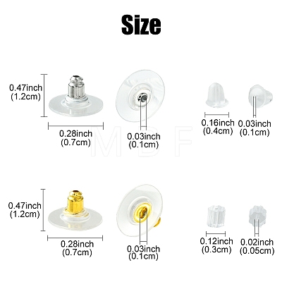 440Pcs 4 Styles Plastic Bell Ear Nuts KY-YW0001-57-1