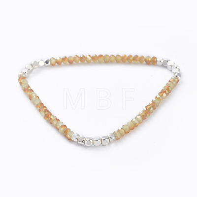 Electroplate Glass Beads  Stretch Bracelets BJEW-JB04404-1