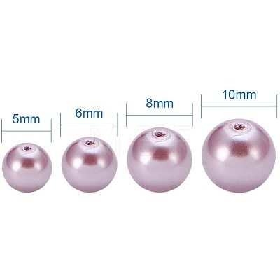   Eco-Friendly Dyed Glass Pearl Round Pearlized Bead HY-PH0009-RB085-1