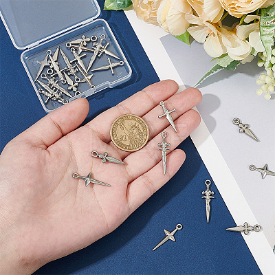 24Pcs 4 Styles 304 Stainless Steel Pendants STAS-UN0060-02-1