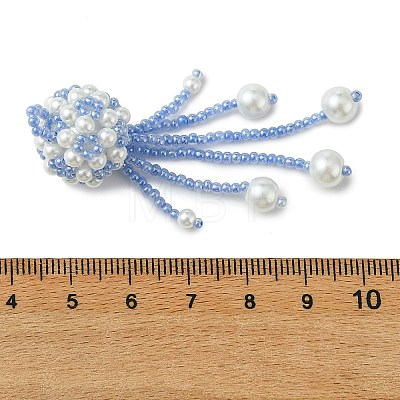 Glass Seed Beads & Glass Pearl Big Pendants PALLOY-MZ01336-03-1